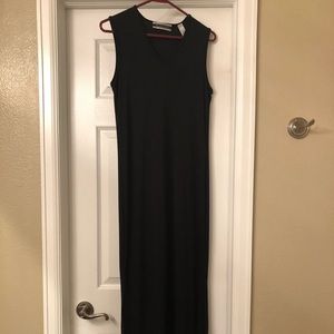 Simple long black dress